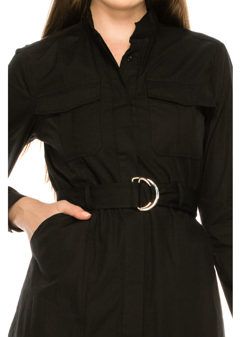 Black Dress With Belt | Modest Women Clothing - YAL New York